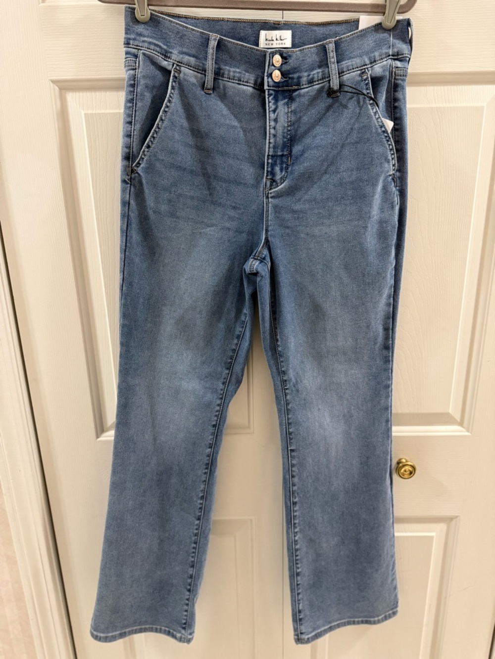 Nicole Miller Flex Denim Jeans Sz 12 Light Wash High Rise Bootcut Stretch NWT - Picture 3 of 15